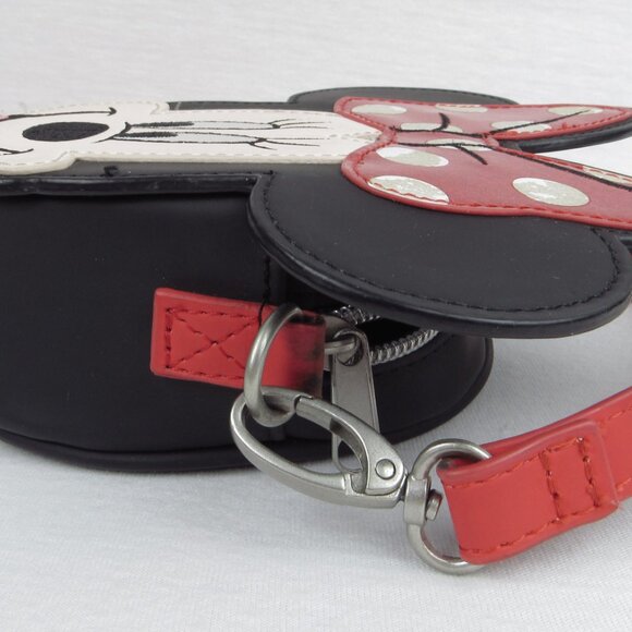 Minnie Mouse Child Purse With Adjustable Strap Minnie Face Zipper Closure - Picture 13 of 16